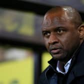 Patrick Vieira, Manager of Crystal Palace looks on during the Premier League match  (Photo by Stephen Pond/Getty Images)