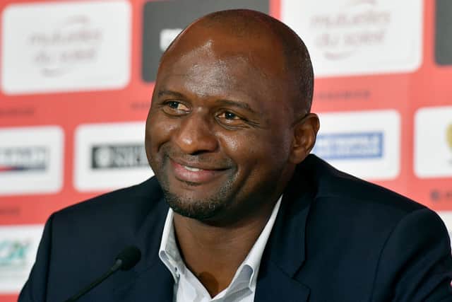 French former Arsenal and France star Patrick Vieira, world and European champion with Les Bleus (Photo by YANN COATSALIOU / AFP)        (Photo credit should read YANN COATSALIOU/AFP via Getty Images)