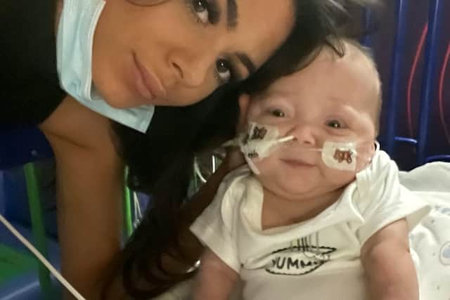 Little Chay Jefferys with mum Megan Mcgee. Credit: Megan Mcgee / SWNS