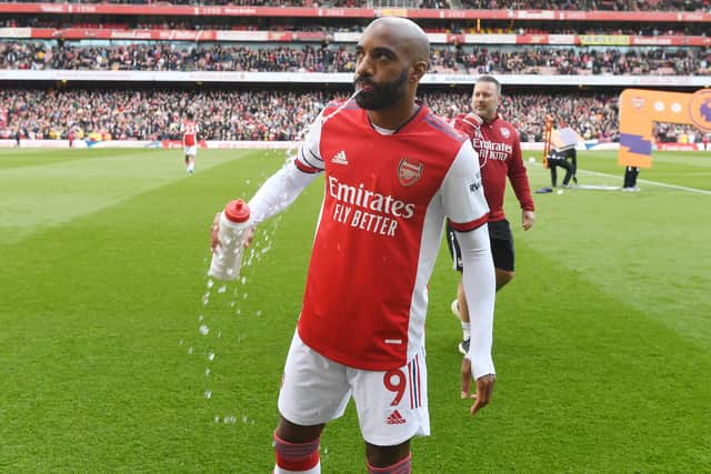 Alex Lacazette of Arsenal after the Premier League match between Arsenal and Brighton & Hove Albion (Photo by Stuart MacFarlane/Arsenal FC via Getty Images)