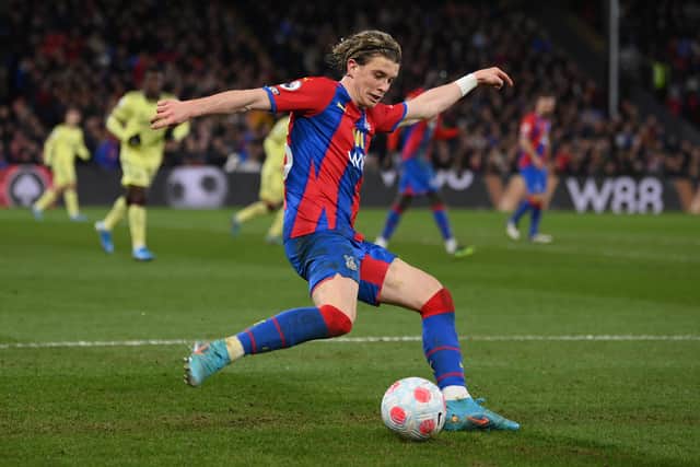 Conor Gallagher of Crystal Palace in action during the Premier League match (Photo by Mike Hewitt/Getty Images)