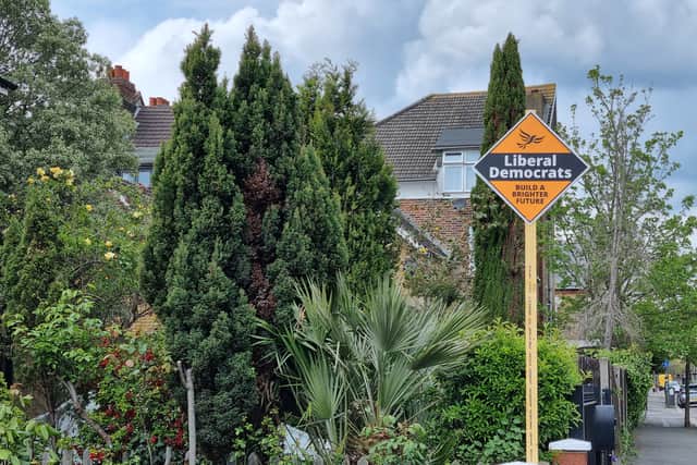 A Lib Dem placard in Wimbledon, Merton. Photo: LondonWorld