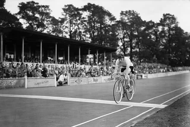 Herne Hill velodrome in the 1948 Olympics, where Pfeiffer first learned to cycle. Credit: Keystone/Hulton Archive/Getty Images