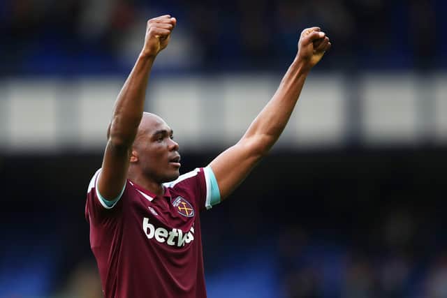 Angelo Ogbonna of West Ham United celebrates their side's victory after the Premier League match (Photo by Jan Kruger/Getty Images)