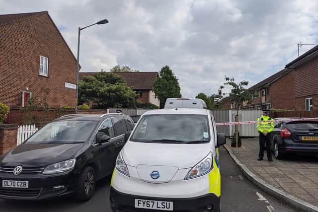 The crime scene in Delaford Road, South Bermondsey, where four people have died. Credit: Lynn Rusk