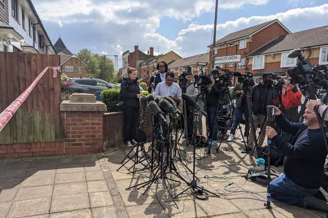 The press waiting at the start of Ch Supt Wingrove’s briefing. Credit: Lynn Rusk