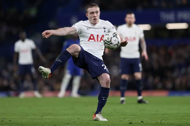 Oliver Skipp of Spurs in action during the Carabao Cup Semi Final First Leg match between Chelsea  (Photo by Julian Finney/Getty Images)