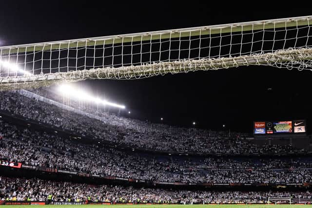 It is thought there were more than 30,000 Frankfurt fans in the Camp Nou. Credit: David Ramos/Getty Images