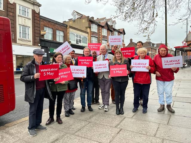 Barnet Labour leader Barry Rawlings, pictured centre. Photo: Barnet Labour