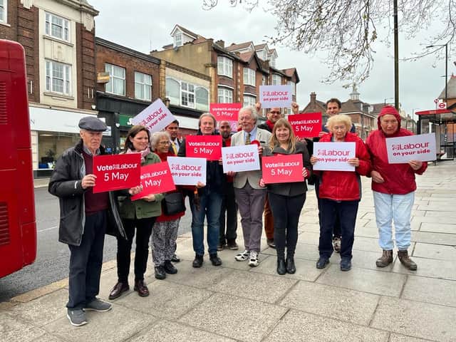 Barnet Labour leader Barry Rawlings, pictured centre. Photo: Barnet Labour