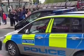 A 15-year-old girl was handcuffed by the Met Police during a stop and search in south London. Photo: London and UK Street News / @CrimeLdn
