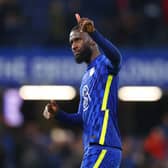  Antonio Rudiger of Chelsea acknowledges the fans during the Premier League match  (Photo by Catherine Ivill/Getty Images)
