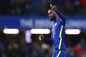  Antonio Rudiger of Chelsea acknowledges the fans during the Premier League match  (Photo by Catherine Ivill/Getty Images)