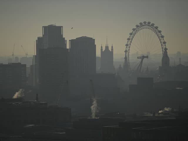 London seen through a haze of air pollution. Photo: Getty