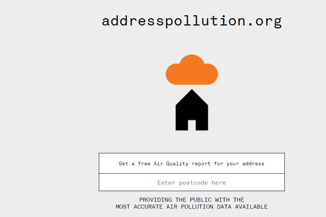The addresspollution.org tool. Photo: COPI