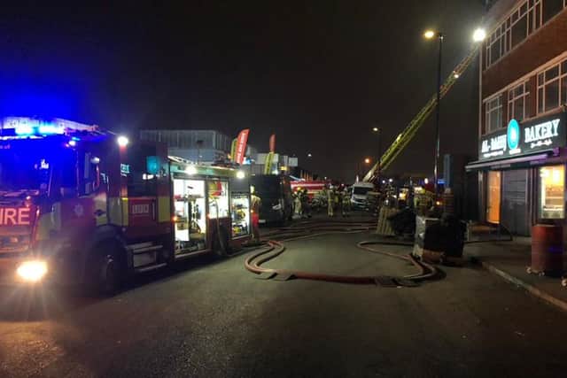 The London Fire Brigade said that most of the ground floor and half of the roof of the single-storey building was damaged by fire.