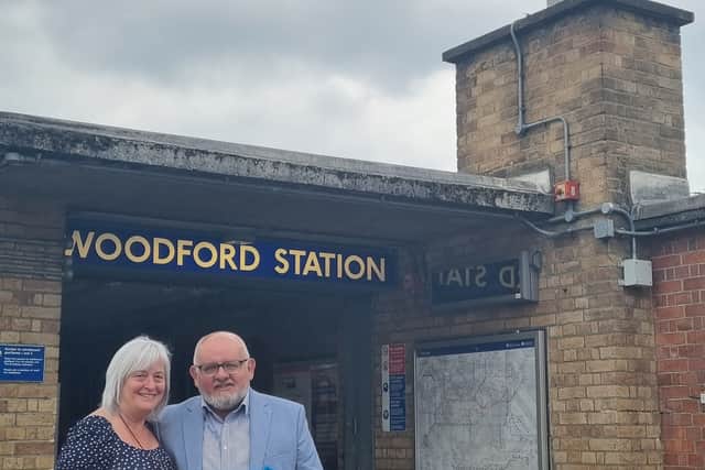 Paul Canal and wife Karen at Woodford station. Photo: LondonWorld
