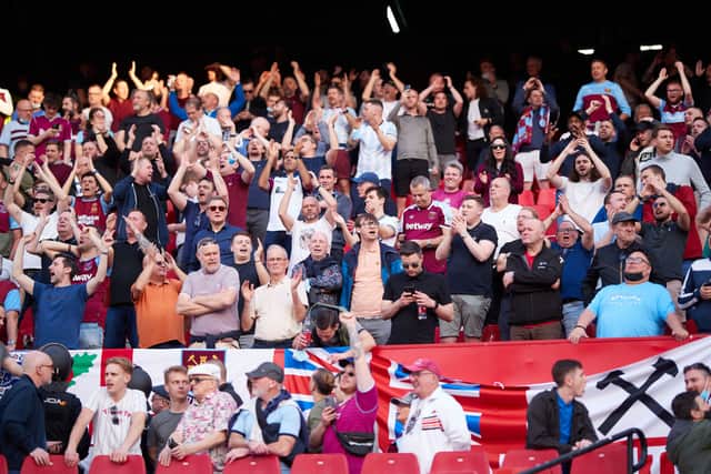 West Ham fans in Seville earlier in the Europa League journey. Credit: Fran Santiago/Getty Images