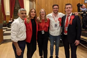 Sadiq Khan, Tooting MP Dr Rosena Allin-Khan with new councillors Lizzy Dobres and Jack Mayorcas.