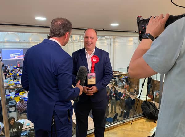 Westminster City Council’s new leader Adam Hug says ‘it’s a great night for Labour’ as the party wins control of the council from the Tories since it began in 1964. Credit: Hannah Neary