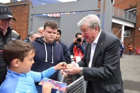 Roy Hodgson, Manager of Watford FC greets fans outside the stadium prior to the Premier League match (Photo by Tom Dulat/Getty Images)