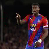 Marc Guehi of Crystal Palace reacts during the Premier League match (Photo by Julian Finney/Getty Images)