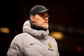 Chelsea Head Coach / Manager Thomas Tuchel looks on during the Premier League match (Photo by Ash Donelon/Manchester United via Getty Images)