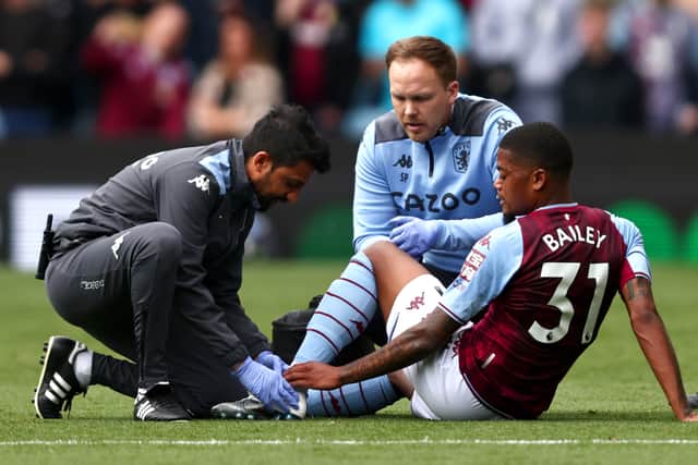 Leon Bailey will be absent for Aston Villa against Liverpool. Picture: Marc Atkins/Getty Images
