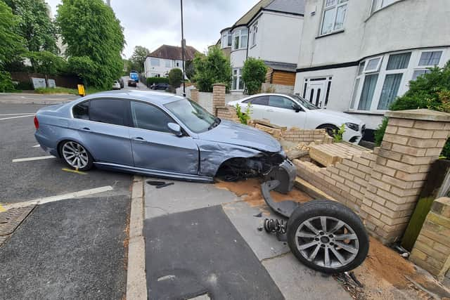 The wreckage in Grange Road South Norwood. Credit: Lauren Gayles