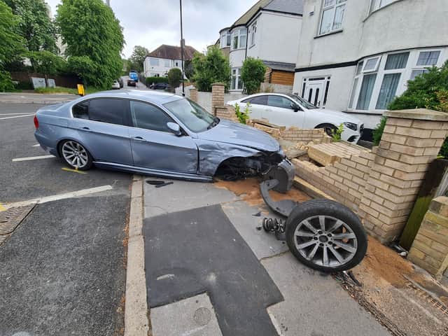The wreckage in Grange Road South Norwood. Credit: Lauren Gayles