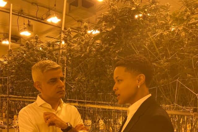 Sadiq Khan with Kat Packer, former executive director of the Department of Cannabis Regulation.  Photo: Mayor of London