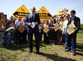  Lib Dem leader Ed Davey addresses supporters following the local council elections, on May 6, 2022 in Wimbledon, England. Photo: Getty