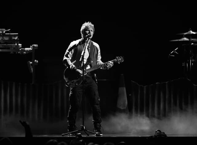 Ed Sheeran performs during The BRIT Awards 2022 at The O2 Arena on February 08, 2022 in London, England