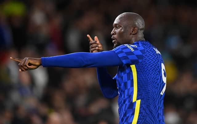 Romelu Lukaku of Chelsea celebrates after scoring their side's third goal during the Premier League match (Photo by Stu Forster/Getty Images)