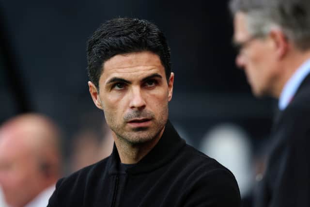 Mikel Arteta, Manager of Arsenal looks on prior to the Premier League match (Photo by Ian MacNicol/Getty Images)