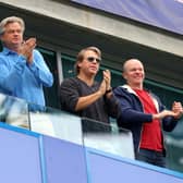 Todd Boehly (C), Prospective buyer of Chelsea FC celebrates a goal which was later disallowed during the Premier League match between Chelsea and Wolverhampton Wanderers at Stamford Bridge on 7 May, 2022.