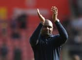  Patrick Vieira, Manager of Crystal Palace applauds fans at full-time after the Premier League (Photo by Mike Hewitt/Getty Images)