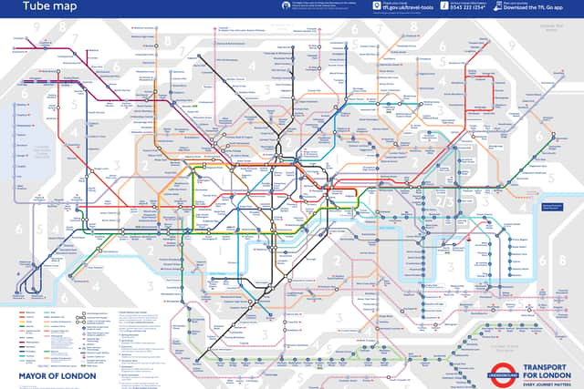 Transport for London (TfL) has published the latest map that illustrates the new railway and its stations, with a white line with a double purple border.