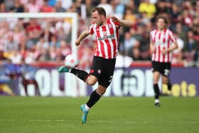 Christian Eriksen of Brentford controls the ball during the Premier League match (Photo by Steve Bardens/Getty Images)