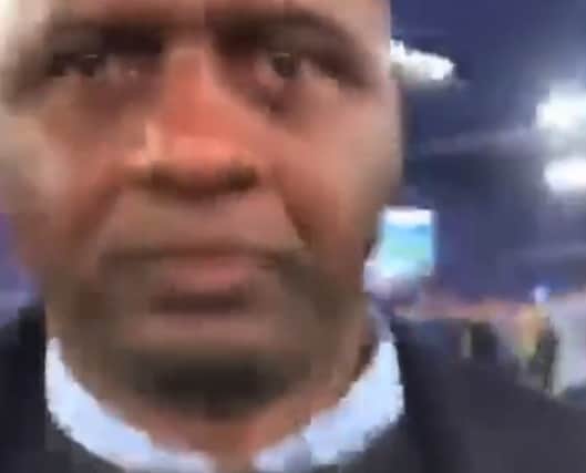 The Everton fan filming Patrick Vieira while abusing him.