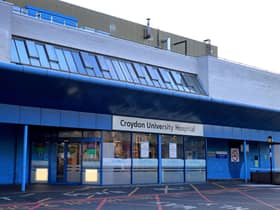 The front of Croydon University Hospital (Credit: GARETH FULLER/POOL/AFP via Getty Images) 