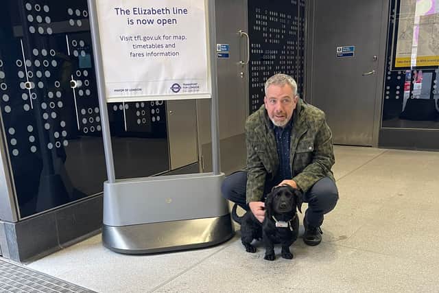 Chris Lovitt with his pup Reggie. Photo: Chris Lovitt