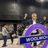 Sadiq Khan at new station in Woolwich