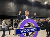 Sadiq Khan at new station in Woolwich