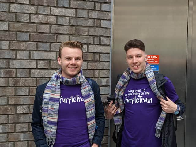 Ian Kelly (left) with his friend Timothy Leberl (right) at Woolwich station