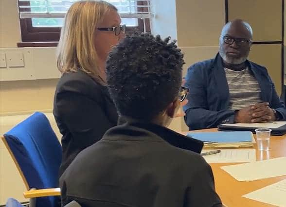 DCS Ella Marriott speaking at a police community engagement panel. Photo: Met Police