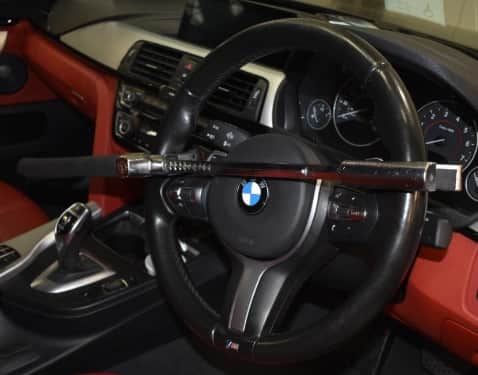 The steering wheel lock used to beat up the victim. Credit: Met Police