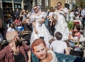 A street party for Meghan and Harry’s wedding. Credit: Chris McGrath/Getty Images