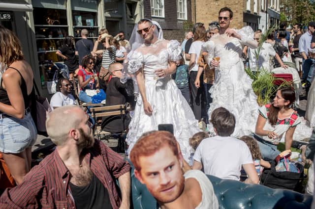 A street party for Meghan and Harry’s wedding. Credit: Chris McGrath/Getty Images