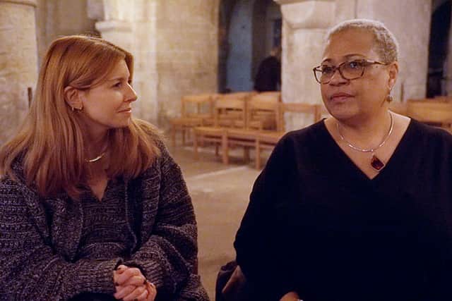 Mina Smallman, right, with Stacey Dooley. Photo: BBC / True Vision East / Jermaine Blake